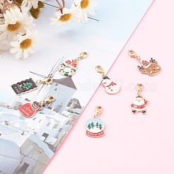 Christmas Themed Alloy Enamel Pendants&nbsp;HJEW-JM00457