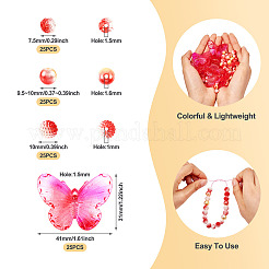 100Pcs 4 Styles  Acrylic with Plastic Imitation Pearl Beads&nbsp;OACR-TA0002-88