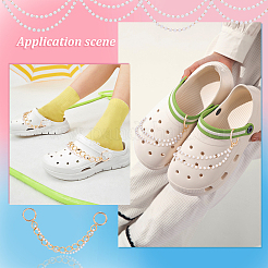 2set ABS Plastic Pearl Beaded Double-strand Shoe Charms Chains&nbsp;DIY-PH0007-07