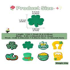 16Pcs 8 Styles Saint Patrick's Day Themed Silicone Beads Sets&nbsp;SIL-CJ0003-02