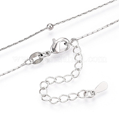 Brass Ball Boston Link Chain Necklaces&nbsp;NJEW-N054-14P