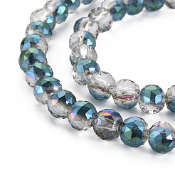 Electroplate Transparent Glass Beads Strands&nbsp;EGLA-T008-23-A01