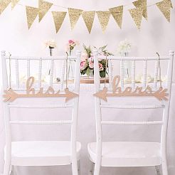 His and Hers Arrow Chair Signs Banner&nbsp;DIY-WH0157-34