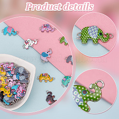 50Pcs 10 Colors Alloy Enamel Connector Charms&nbsp;ENAM-PH0002-62