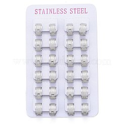 Tarnish Resistant Textured 304 Stainless Steel Huggie Hoop Earrings&nbsp;LS-EJEW-L252-017P