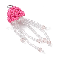 Glass Seed Beaded Jellyfish Pendants&nbsp;PALLOY-MZ00660-05