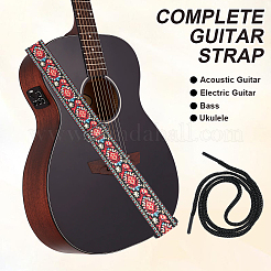 Polyester & PU Leather Adjustable Guitar Shoulder Strap&nbsp;AJEW-CL0004-75B