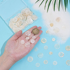 150Pcs 3 Styles Natuarl Capiz Shell Disc Charms&nbsp;SHEL-ME0001-02