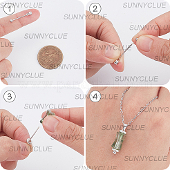 4Pcs 2 Colors Rhodium Plated 925 Sterling Silver Locket Style Planet Pinch Bails&nbsp;STER-SC0001-71B