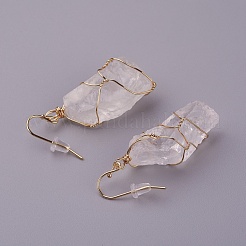 Natural Quartz Crystal Dangle Earrings&nbsp;EJEW-F228-A01