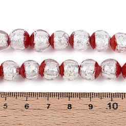 Luminous Handmade Lampwork Silver Foil Beads Strand&nbsp;FOIL-N029-03E