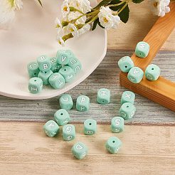 26Pcs 26 Style Silicone Alphabet Beads for Bracelet or Necklace Making&nbsp;SIL-SZ0001-01C