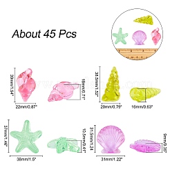 45Pcs 2 Style Transparent Acrylic Beads&nbsp;TACR-AR0001-03