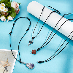 DIY Adjustable Waxed Cord Pendant Necklaces & Adjustable Waxed Polyester Cord Bracelet Making Sets&nbsp;NJEW-NB0001-26