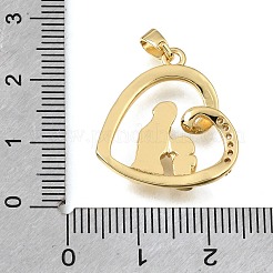 Brass Micro Pave Clear Cubic Zirconia Pendants&nbsp;KK-C263-24B-G