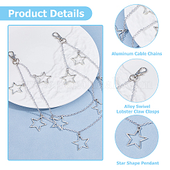 2Pcs Aluminum Double Layer Chains for Jeans Pants&nbsp;HJEW-HS00020