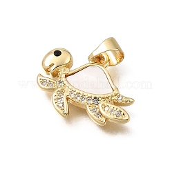 Brass Micro Pave Black Cubic Zirconia Pendants&nbsp;CU-CBAF50C-07G