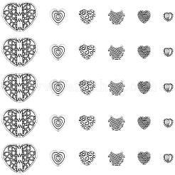 60Pcs 6 Styles Tibetan Style Alloy Beads&nbsp;TIBE-SC0002-44