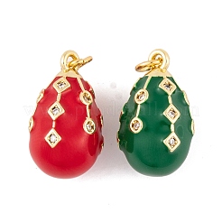Brass Micro Pave Cubic Zirconia Pendants&nbsp;KK-E112-14G