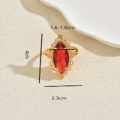 Brass Glass Cuff Open Rings for Women&nbsp;VY2742-1