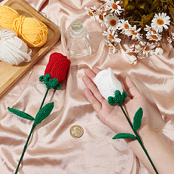 Flower Cotton with Iron Knitted Costume Ornament Accessories&nbsp;DIY-WH0570-09A