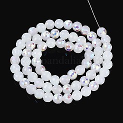Electroplate Imitation Jade Glass Beads Strands&nbsp;EGLA-N024-01A-B01