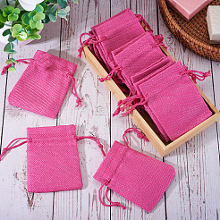 20Pcs Rectangle Polyester Imitation Burlap Packing Pouches Drawstring Bags&nbsp;ABAG-TA0001-95E
