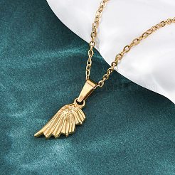 Wing 304 Stainless Steel Pendant Necklaces&nbsp;NJEW-H059-22G