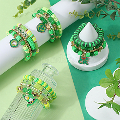 Saint Patrick's Day Theme DIY Polymer Clay Beads Multi-layer Bracelet Making Kits&nbsp;DIY-SC0028-61