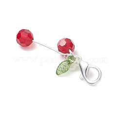 3Pcs Glass Cherry Pendant Decorations&nbsp;HJEW-JM04254