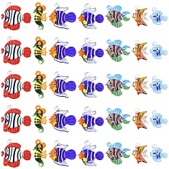 5Pcs Handmade Lampwork Pendants&nbsp;LAMP-YW0001-68A