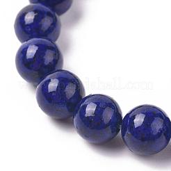 Round Natural & Dyed Lapis Lazuli Beaded Stretch Bracelets&nbsp;BJEW-O118-05