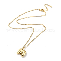 Initial Letter Brass Pendant Necklace&nbsp;NJEW-A015-21G-M
