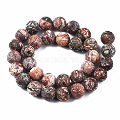 Natural Leopard Skin Jasper Round Beads Strands&nbsp;G-S182-12mm