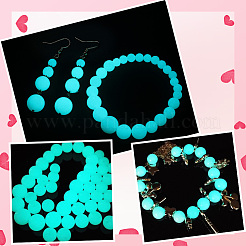 100Pcs 4 Styles Luminous Round Glass Beads&nbsp;GGLA-SC0001-20B