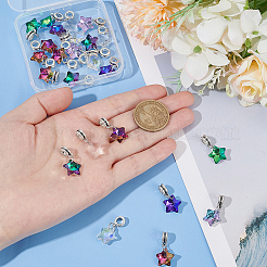 24Pcs 8 Styles AB Color Transparent Glass European Dangle Charms&nbsp;PALLOY-AR00050