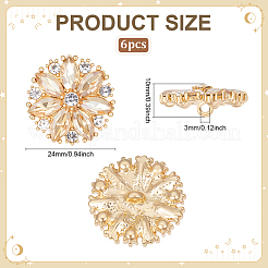 6Pcs 1-Hole Zinc Alloy Shank Buttons&nbsp;BUTT-PH0001-52G-02