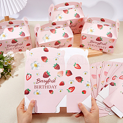 12Pcs Strawberry Printed Cardboard Candy Tote Boxes&nbsp;CON-WH0086-223-1