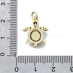 Brass Micro Pave Clear Cubic Zirconia Pendants&nbsp;KK-V010-07G-02