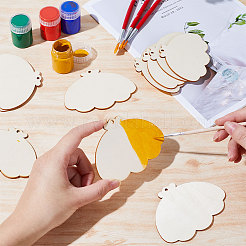 Animal Theme Unfinished Blank Wooden Pendants Set for Painting Arts&nbsp;WOOD-WH0124-26F