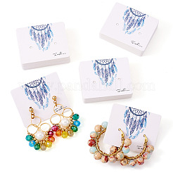 100Pcs Woven Web/Net with Feather Print Paper Jewelry Display Cards&nbsp;CDIS-TA0001-43