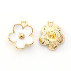 Light Gold Plated Alloy Enamel Pendants&nbsp;X-ENAM-R136-16A