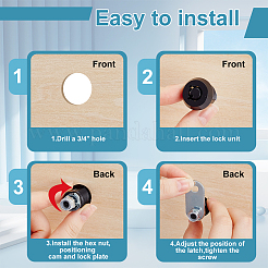 Zinc Alloy & Plastic Universal Cam Lock Kit with Keys&nbsp;FIND-WH0366-511