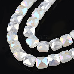 Electroplate Opaque Solid Color Glass Beads Strands&nbsp;EGLA-N002-43-01