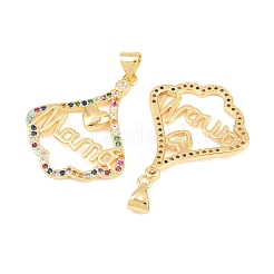 Brass Micro Pave Cubic Zirconia Pendants&nbsp;KK-D232-20G-02
