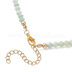 2Pcs 2 Styles Dyed Synthetic Turquoise Starfish & Faceted Bicone Glass Beaded Necklaces&nbsp;NJEW-JN05564