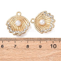 Alloy with Rhinestone and ABS Plastic Imitation Pearl Pendants&nbsp;FIND-Z111-04G