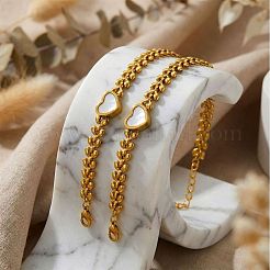 304 Stainless Steel & Natural Shell Link Bracelets&nbsp;WG3EE75-01
