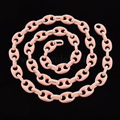 Handmade Opaque Acrylic Coffee Bean Chains&nbsp;CHAC-ZX0001-01H