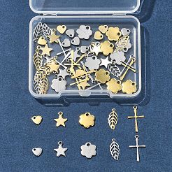 60Pcs 10 Styles 304 Stainless Steel Pendants&nbsp;STAS-FS0001-78